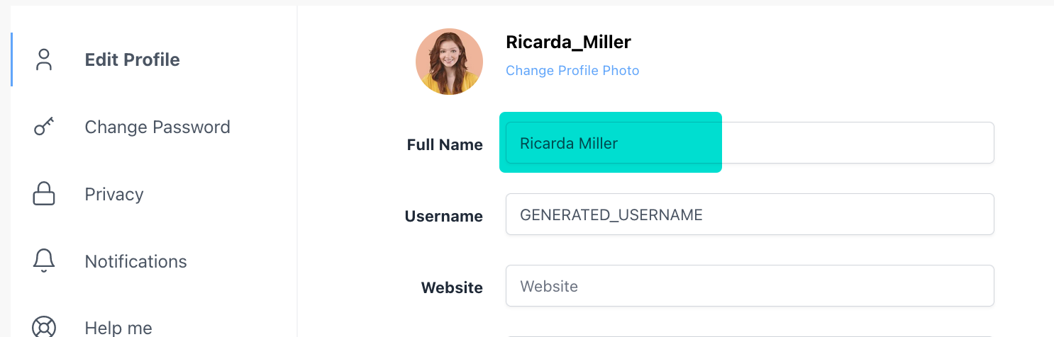 Edit Full Name