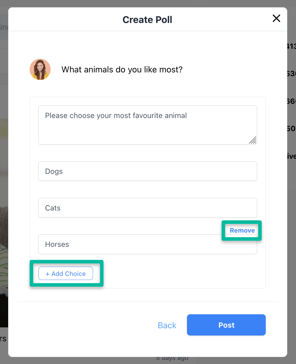 create text poll
