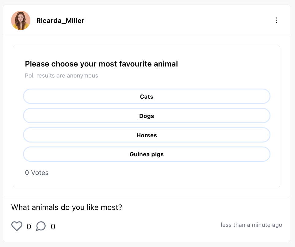 text poll view