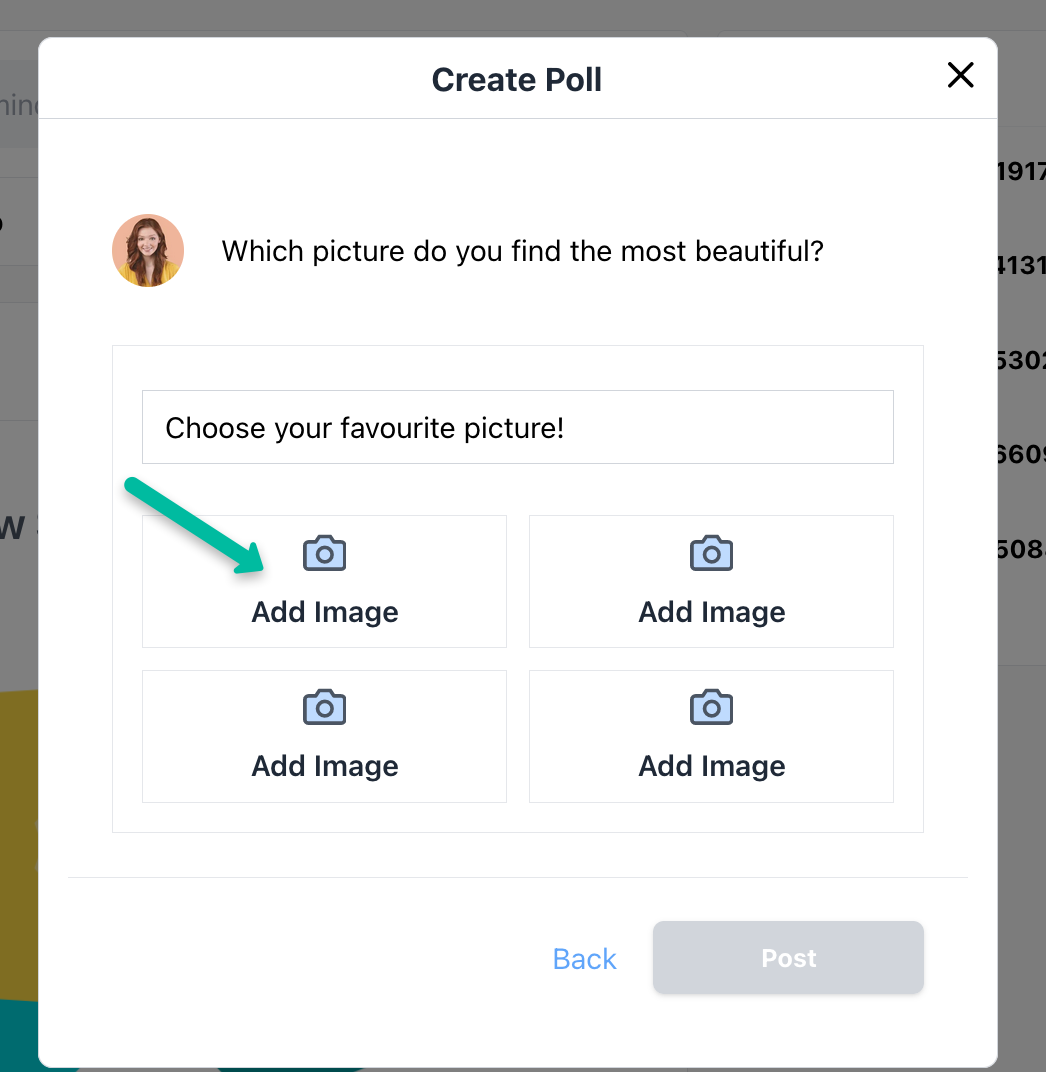 upload image for image polls