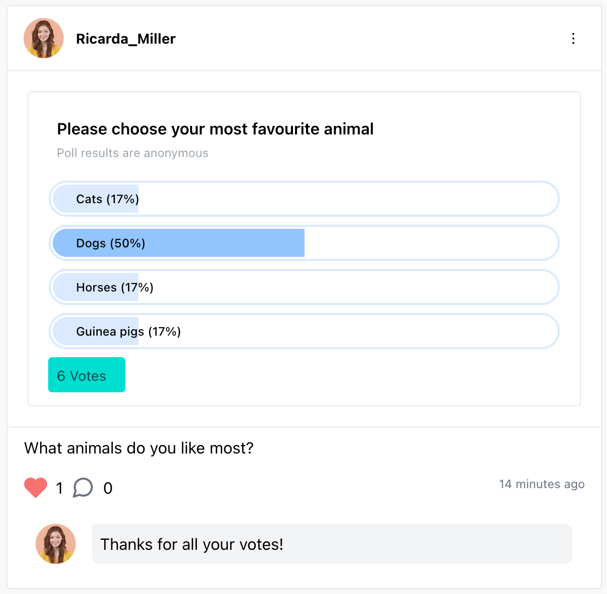 vote and distribution text poll