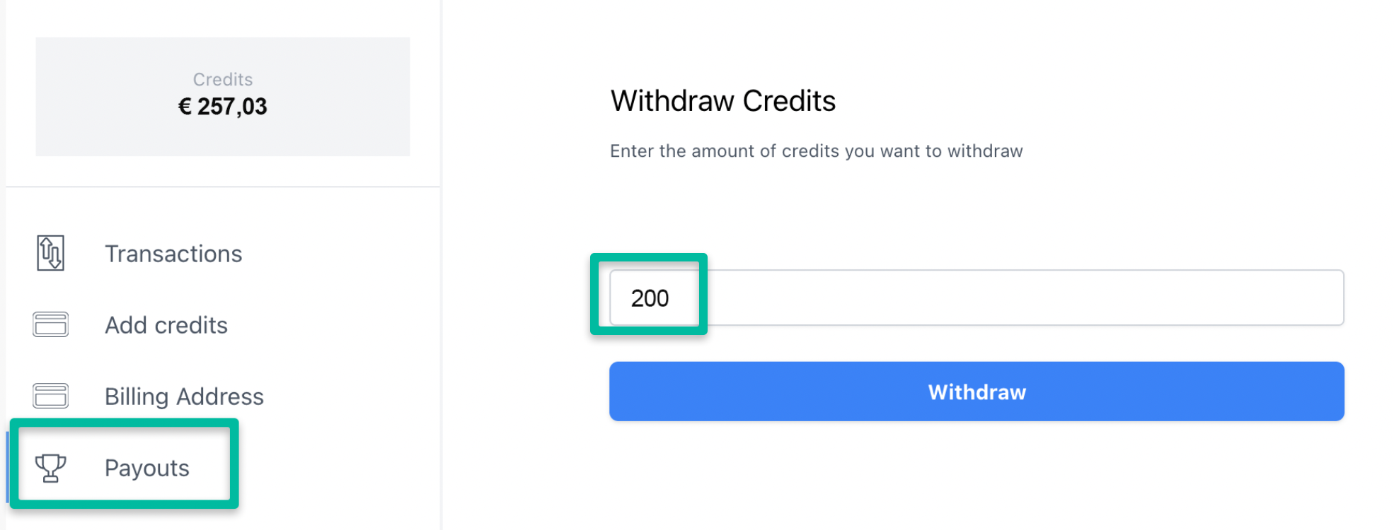 pay out credits from paid surveys
