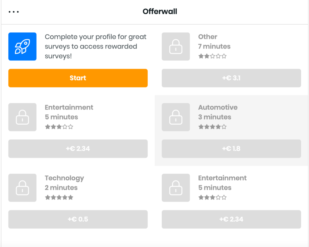 Complete Profile Information with Screener Questions