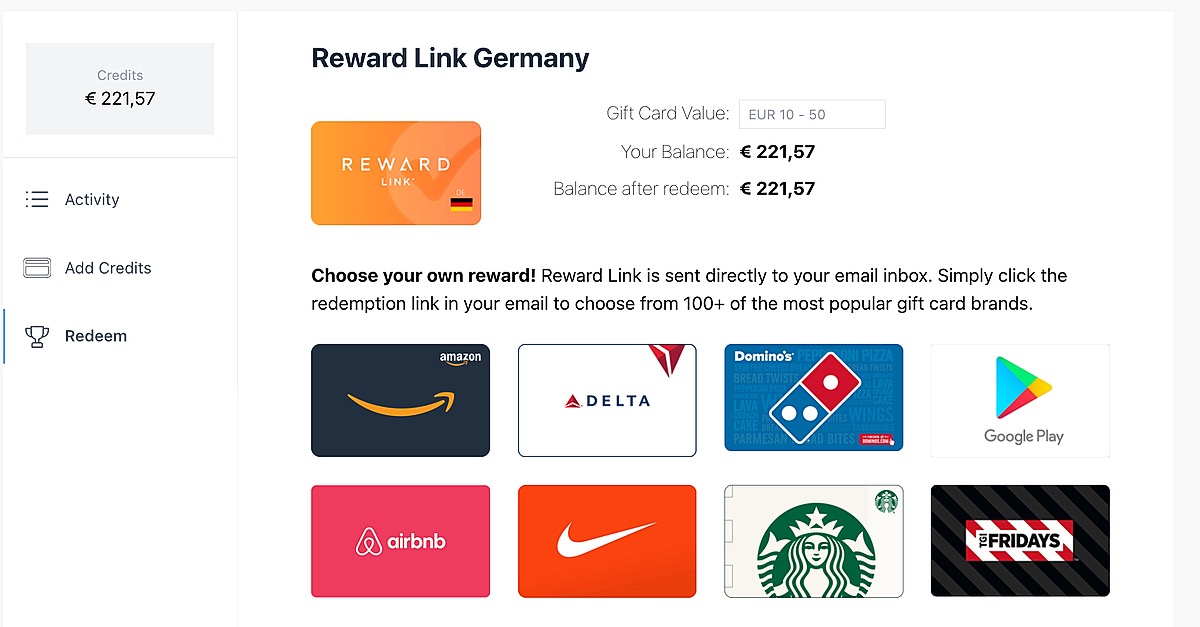 Turn the money you've earned online into vouchers